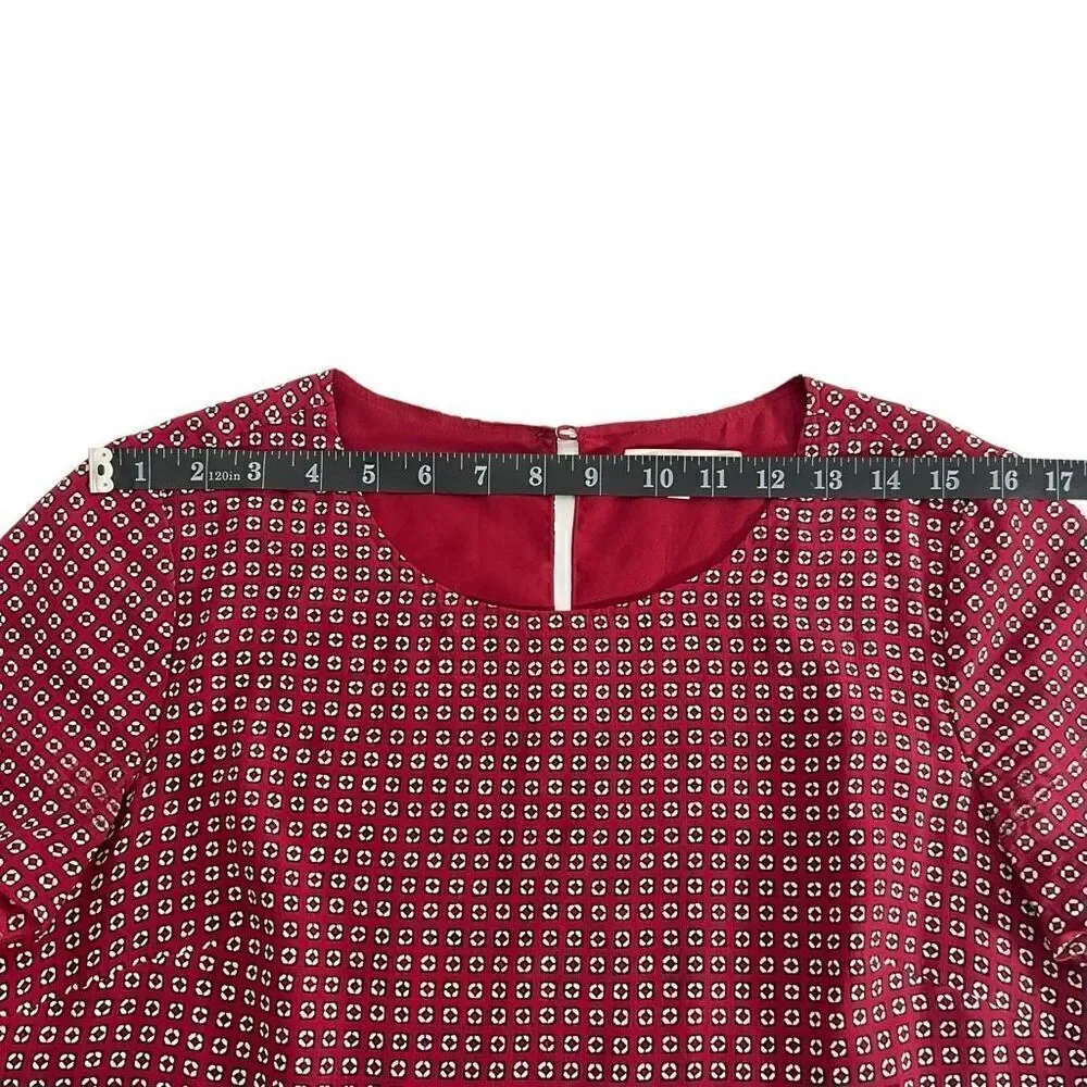 Madewell Light-weight Small Oversized Silk Short Sleeve Ascot Tile Drop Waist Dr